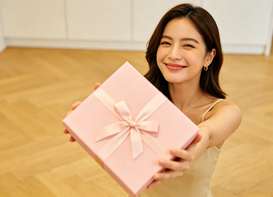Sugar baby receiving thoughtful gifts in Singapore